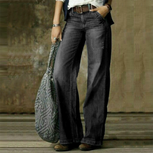 Vrouwen Hoge Taille Wide Leg Vintage Jeans