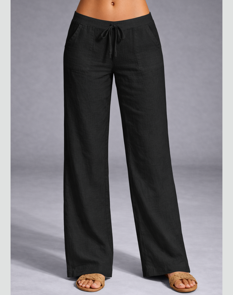 Comfortabele Wijde Broek Met Elastische Taille En Trekkoord Voor Dames