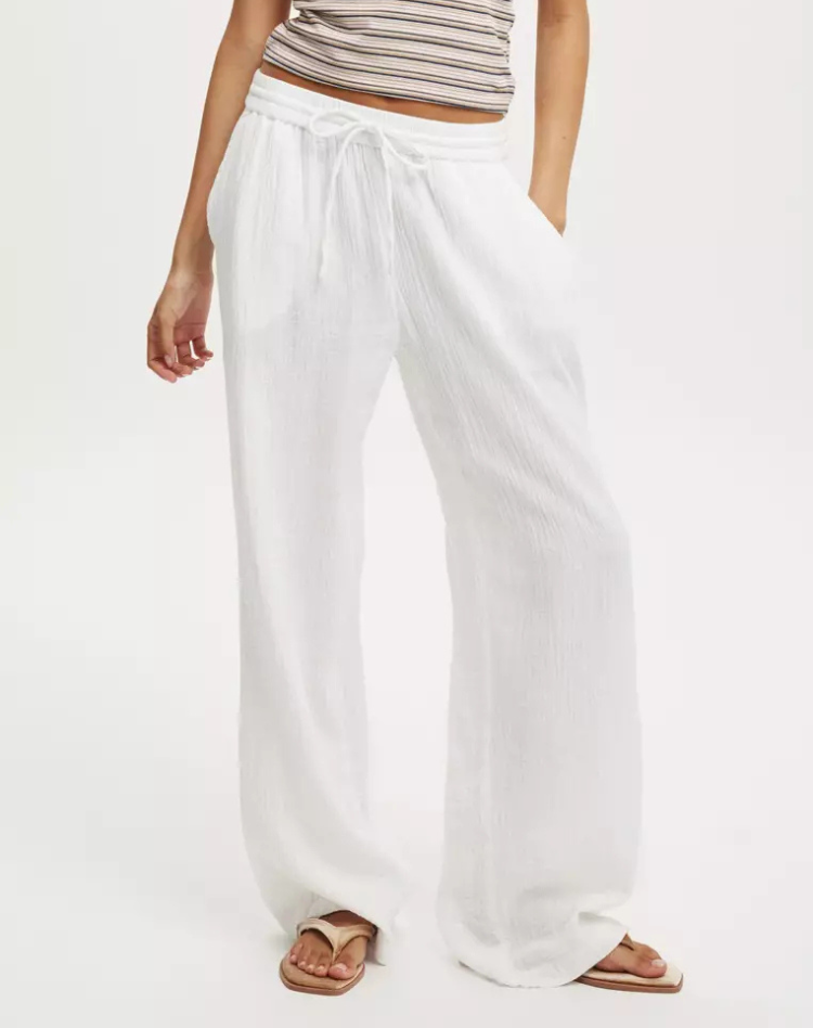 Comfortabele Wijde Broek Met Elastische Taille En Trekkoord Voor Dames
