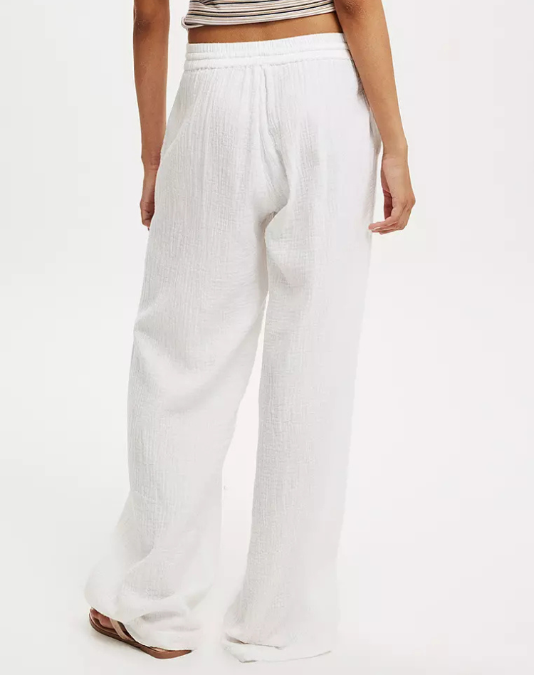 Comfortabele Wijde Broek Met Elastische Taille En Trekkoord Voor Dames