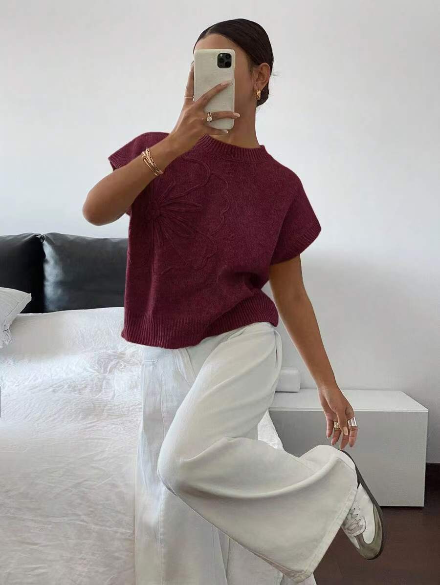 Gebreide Dames Trui Top en Hoge Hals Mouwloos en Zachte Stof