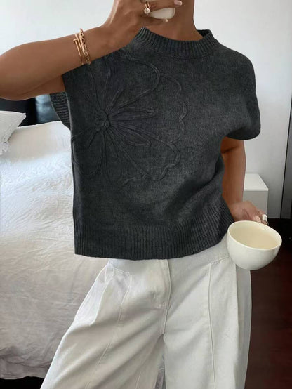 Gebreide Dames Trui Top en Hoge Hals Mouwloos en Zachte Stof