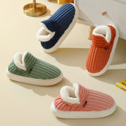 Winter Comfortable Ribbed Slippers for Women
