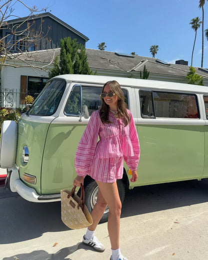 Samira - Luchtige gestreepte zomerset