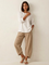 Dames Wide Leg Broek – Losvallende Pasvorm met Rechte Pijpen Khaki / S - AIDA LENA