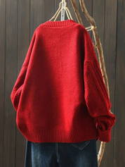 Damski Sweter Oversize z Warkoczowym Splotem Luźny Kardigan na Co Dzień 2