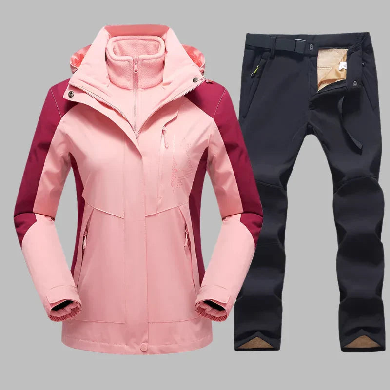 Zachte Dames Skipak Set Met Jas En Broek Voor Actieve Wintersport