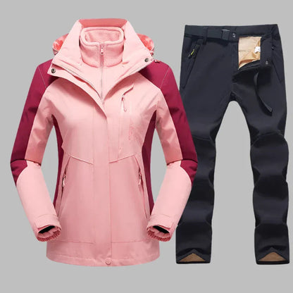 Zachte Dames Skipak Set Met Jas En Broek Voor Actieve Wintersport