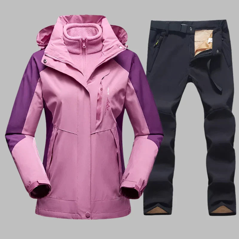 Zachte Dames Skipak Set Met Jas En Broek Voor Actieve Wintersport