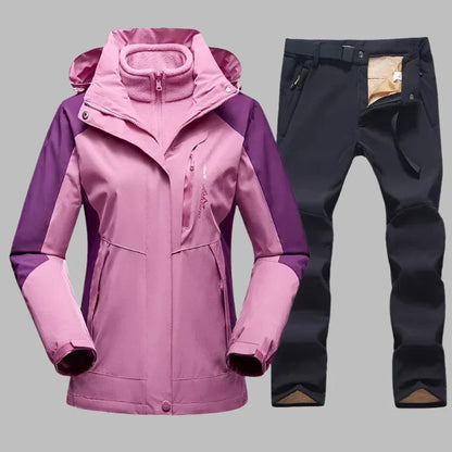 Zachte Dames Skipak Set Met Jas En Broek Voor Actieve Wintersport
