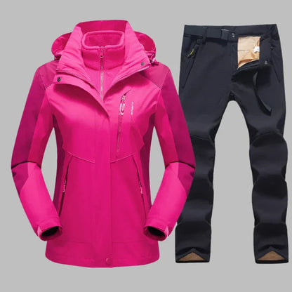 Zachte Dames Skipak Set Met Jas En Broek Voor Actieve Wintersport