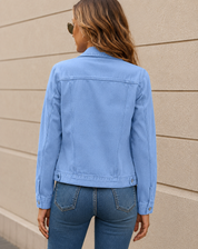 Dames Denim Jack Met Knoopsluiting En Borstzakken