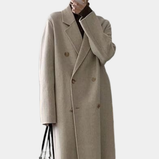 Winter Lange Manteljas voor Vrouwen met Ceintuur en Oversized Pasvorm