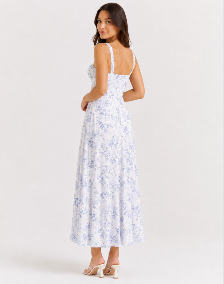 Jessy - Corset midi dress with side slit
