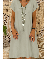 Women's Dress with V-Neck and Airy Fabric