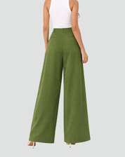 Pantalon femme à jambes larges et taille haute