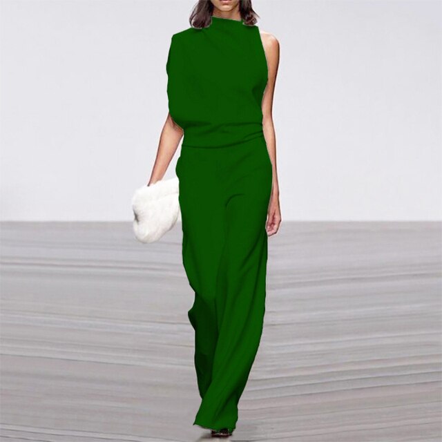 Dames Jumpsuit Met Hoge Hals En Open Rug
