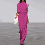 Dames Jumpsuit Met Hoge Hals En Open Rug