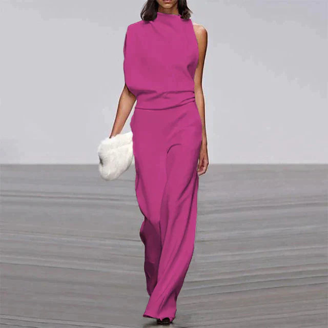 Dames Jumpsuit Met Hoge Hals En Open Rug
