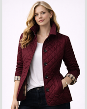 Elegante Gewatteerde Jas Met Knoopsluiting En Getailleerde Pasvorm Voor Dames