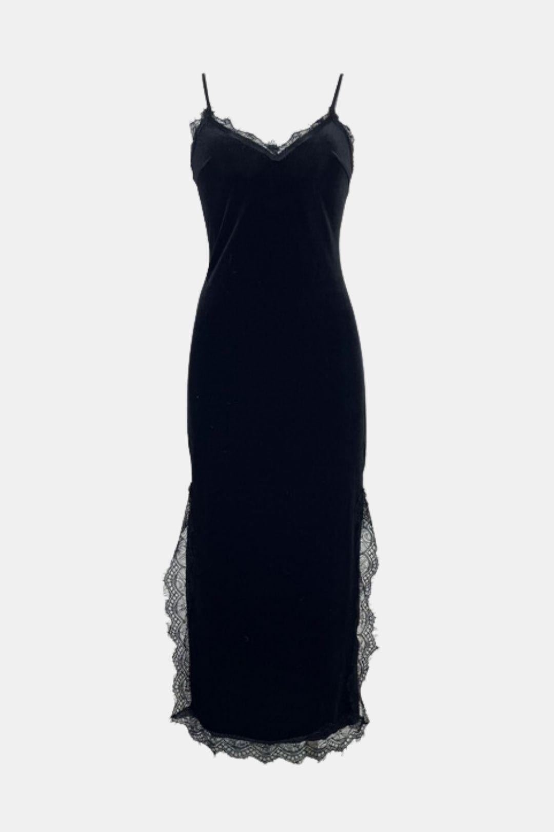 Midi Slipdress met Kant en Spaghettibandjes Nachtkledij Dames