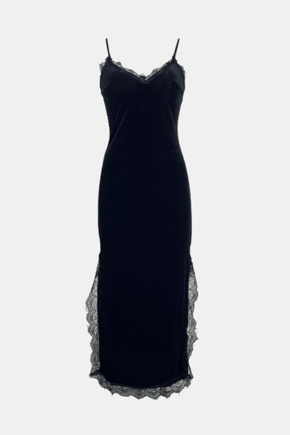 Midi Slipdress met Kant en Spaghettibandjes Nachtkledij Dames