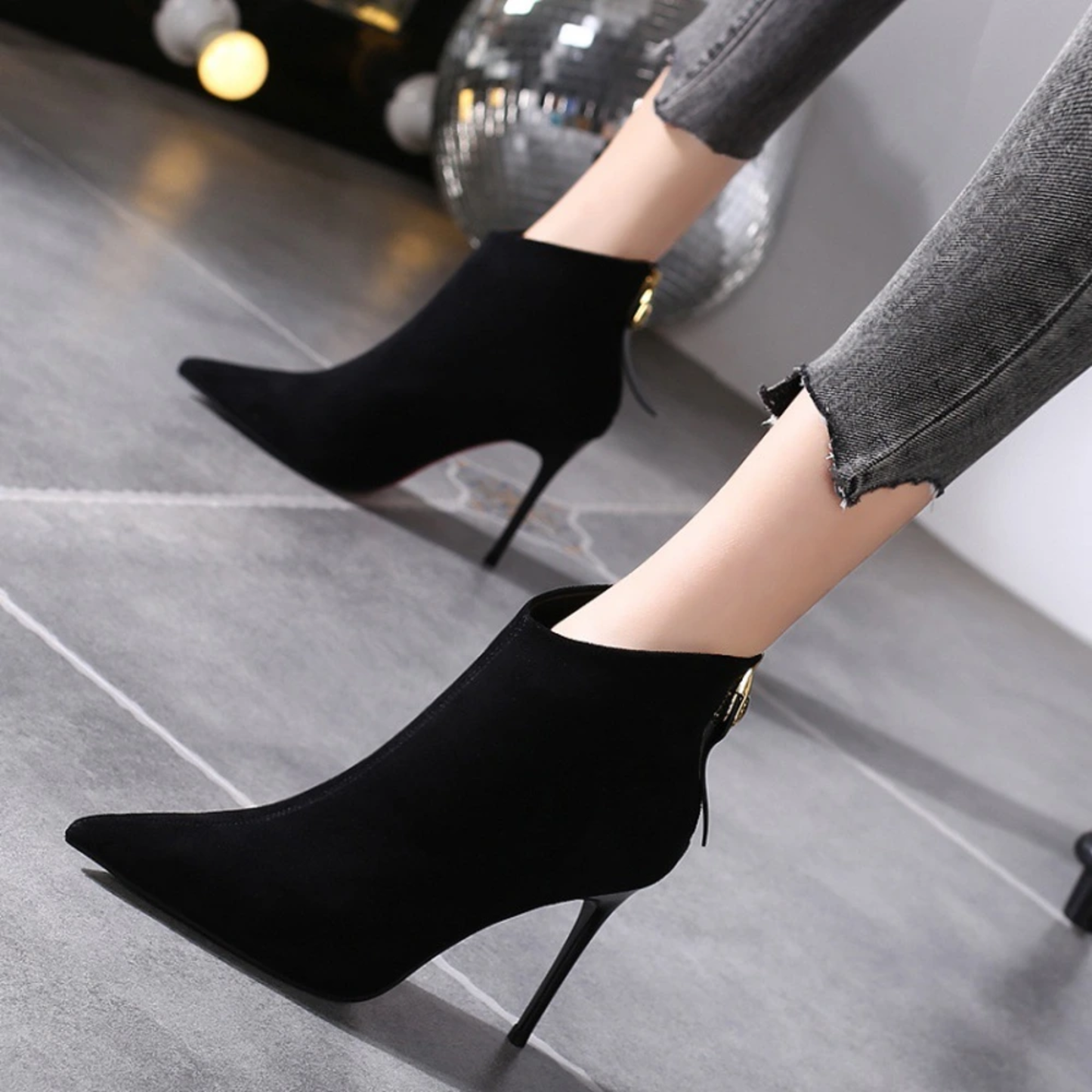 Elise - Chelsea boots met puntige neus en hoge hak