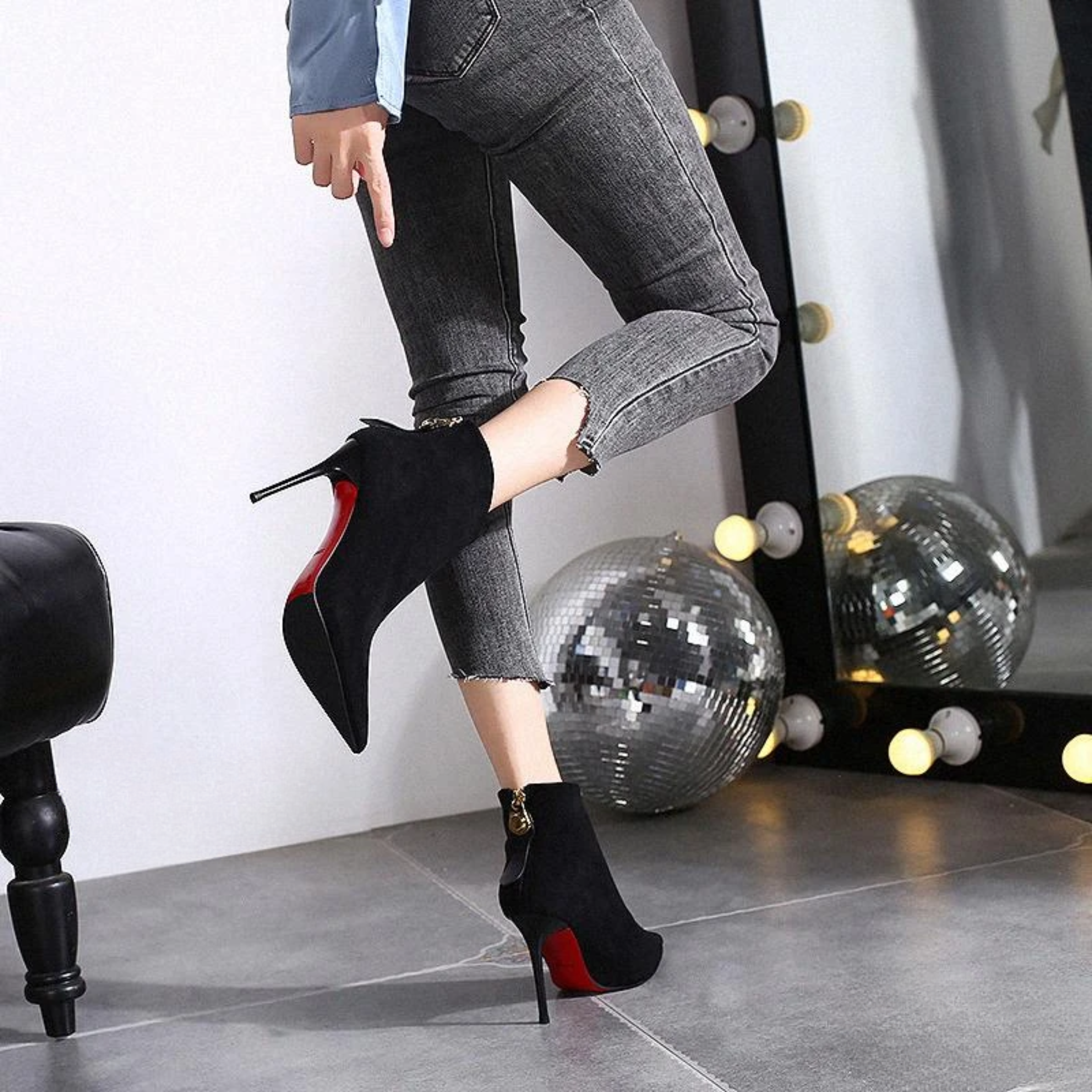 Elise - Chelsea boots met puntige neus en hoge hak