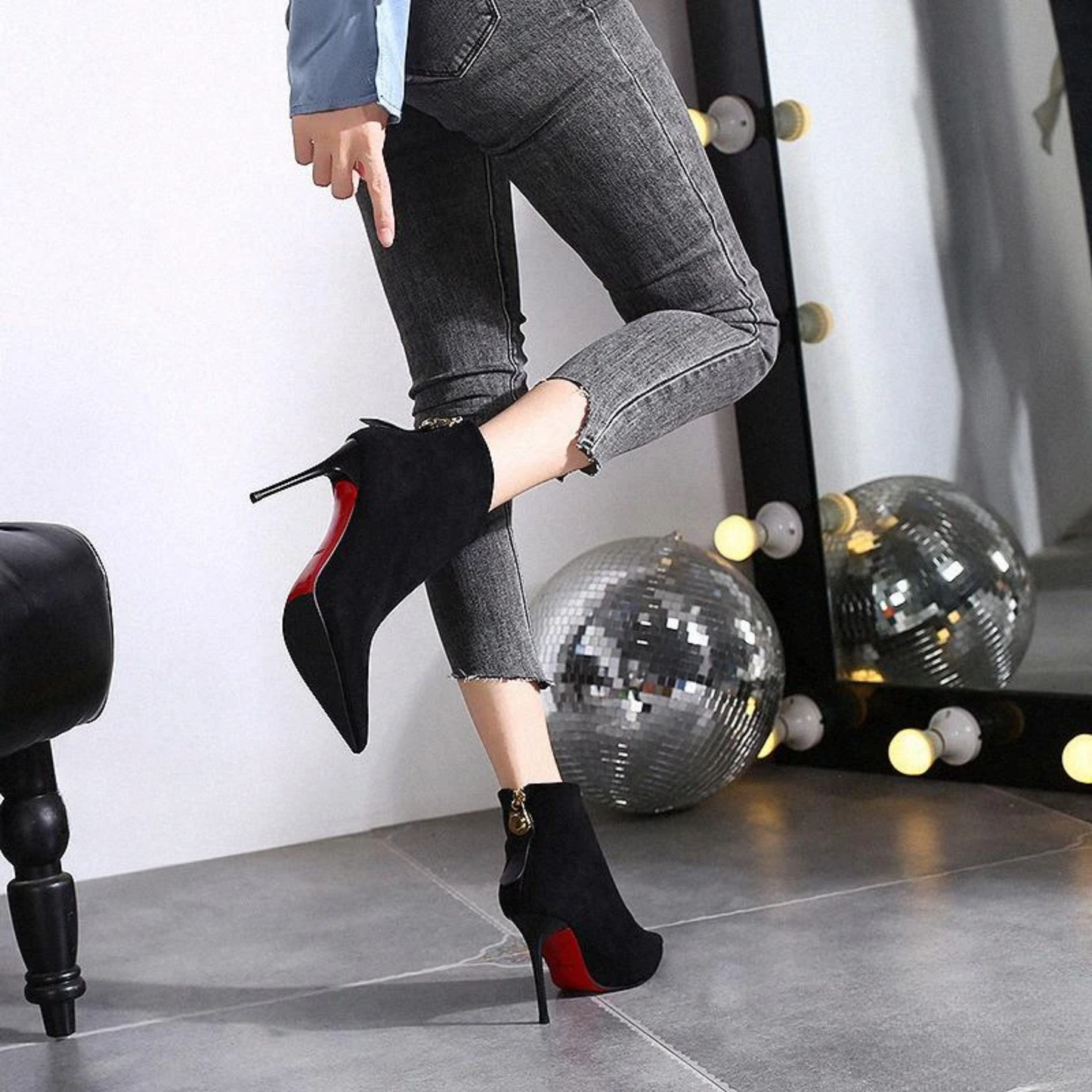 Elise - Chelsea boots met puntige neus en hoge hak