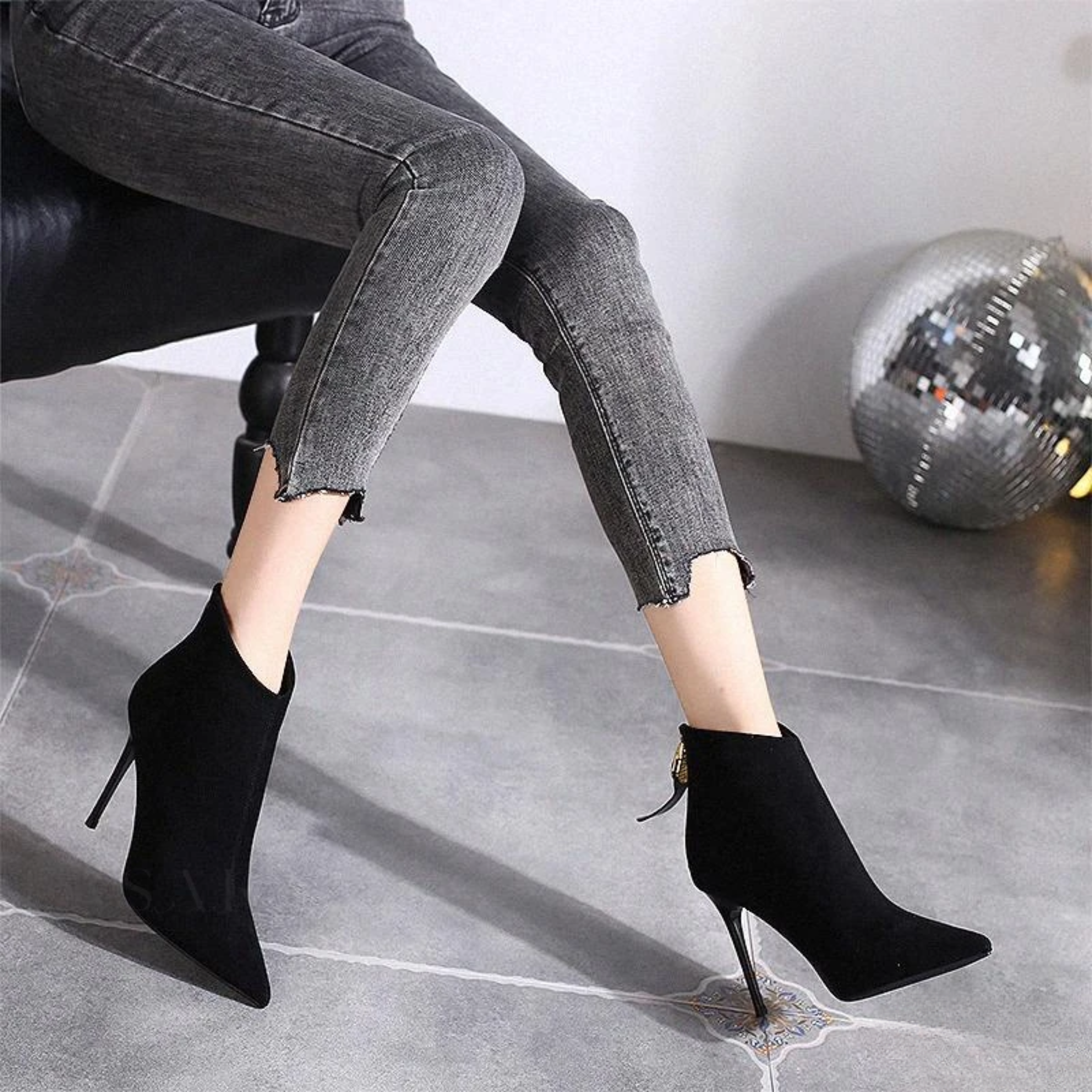 Elise - Chelsea boots met puntige neus en hoge hak