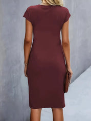 Robe midi intemporelle pour femme avec coupe cintrée et fronces