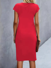 Robe midi intemporelle pour femme avec coupe cintrée et fronces