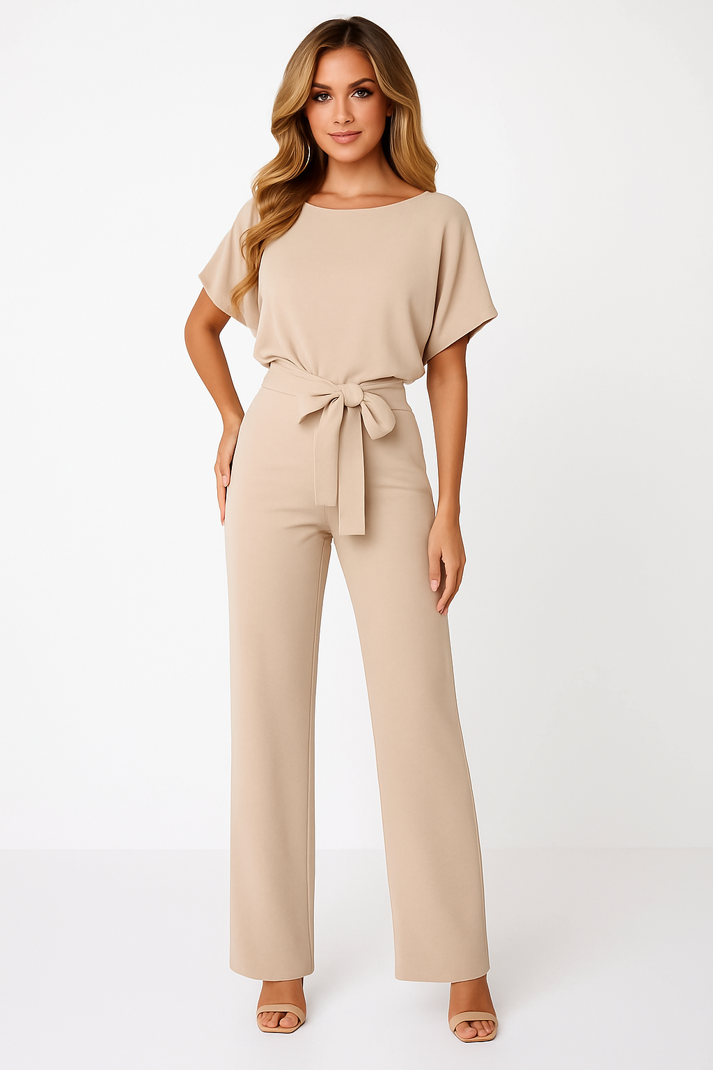 Jinte-Rose - Jumpsuit met strikdetail