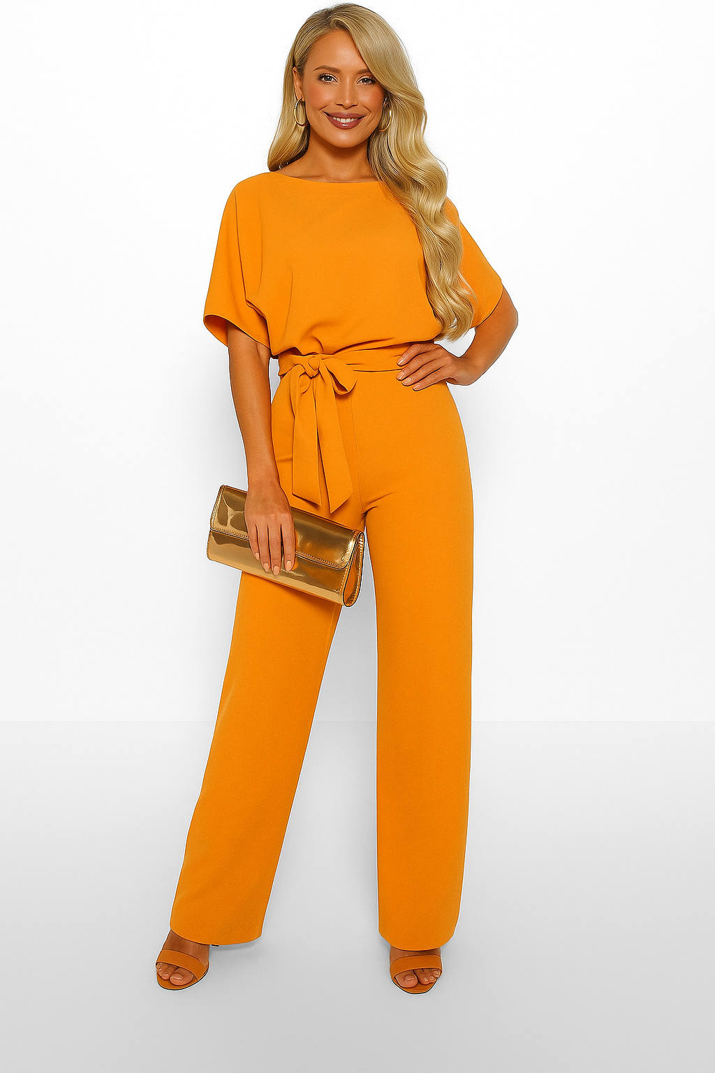 Jinte-Rose - Jumpsuit met strikdetail