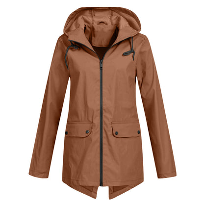 Dames Softshelljas Wind- en Waterafstotende Regenjas met Capuchon