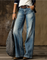 Vrouwen Hoge Taille Wide Leg Vintage Jeans – Lichtblauw