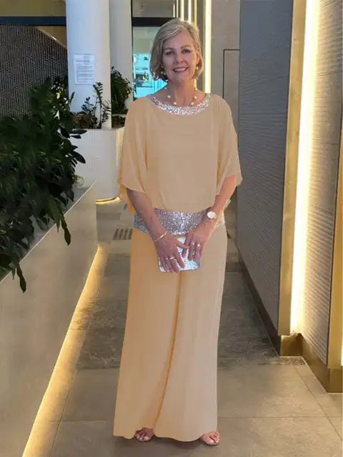 Elegante Tweedelige Set Met Wijde Broek