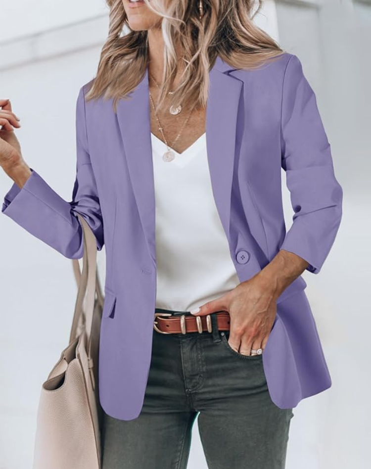 Fenna - Gekleurde Blazer met enkele knoop