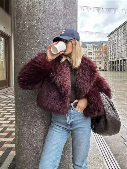 Faux fur Winterjas voor Vrouwen Zacht en Warm