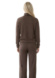 Knitted 2-Piece Loungewear Set with Turtleneck and Wide Pants for Women
