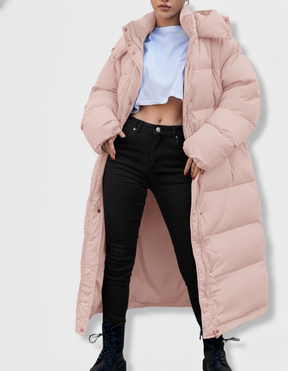 Lange Oversized Puffer Winterjas Met Capuchon Voor Dames