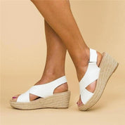Genevieve Sandals | Comfy Wedge Sandals with Cross Straps