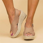 Genevieve Sandals | Comfy Wedge Sandals with Cross Straps