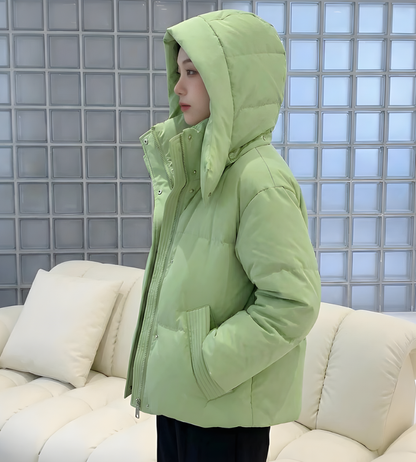 Gevoerde Dames Puffer Winterjas met Capuchon Lichtgewicht Waterdicht