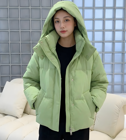 Gevoerde Dames Puffer Winterjas met Capuchon Lichtgewicht Waterdicht