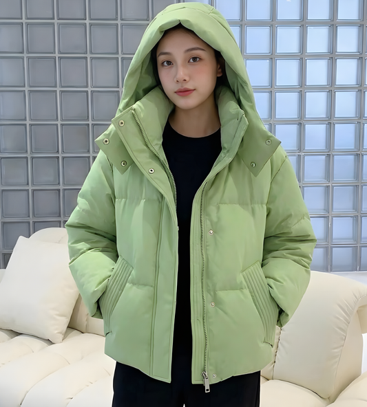 Gevoerde Dames Puffer Winterjas met Capuchon Lichtgewicht Waterdicht