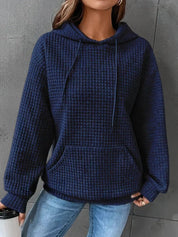 Sweat à capuche chaud pour femmes doublé polaire avec poche kangourou