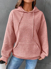 Sweat à capuche chaud pour femmes doublé polaire avec poche kangourou