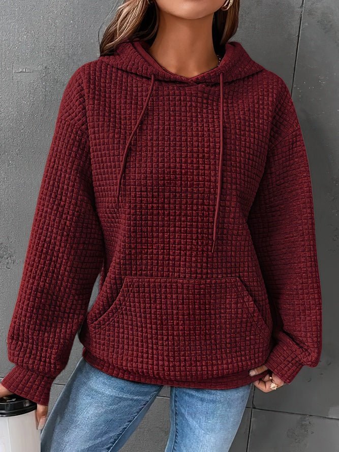 Sweat à capuche chaud pour femmes doublé polaire avec poche kangourou