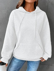 Sweat à capuche chaud pour femmes doublé polaire avec poche kangourou